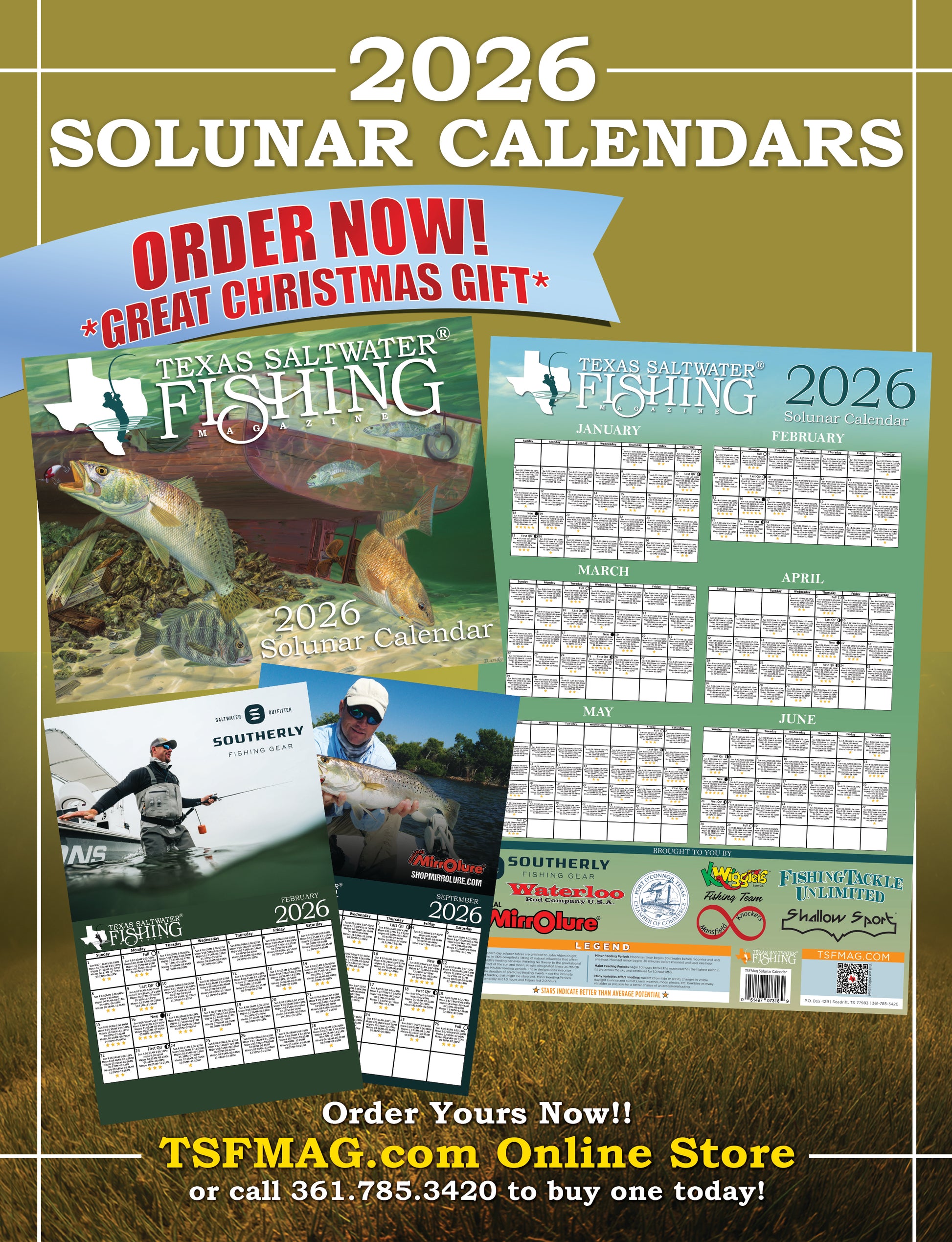 2026 Wall Solunar Calendar – Texas Saltwater