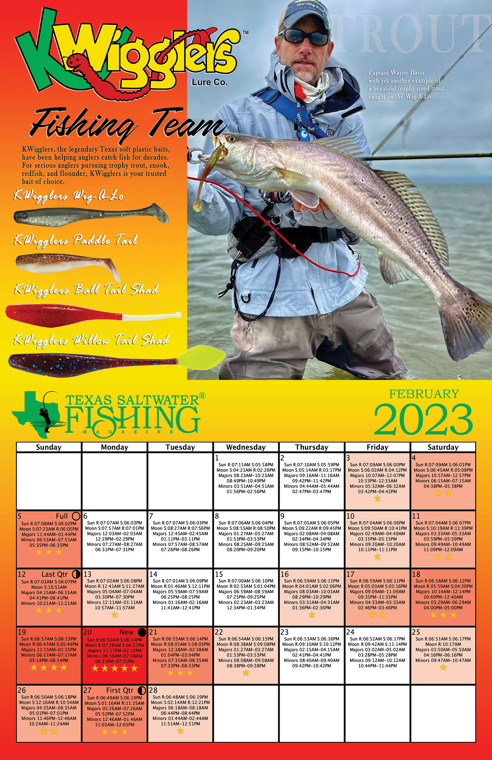 2023 Solunar Desk Calendar Texas Saltwater Fishing Magazine