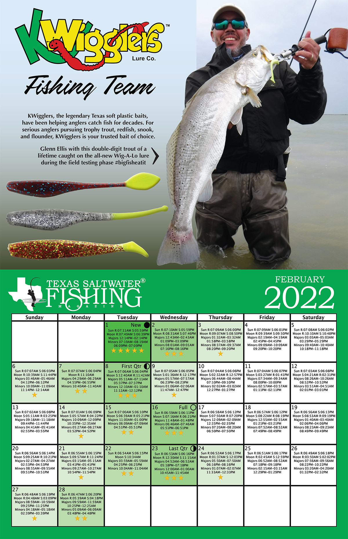Solunar Fishing Calendar 2022 2022 Solunar Desk Calendar - Texas Saltwater Fishing Magazine